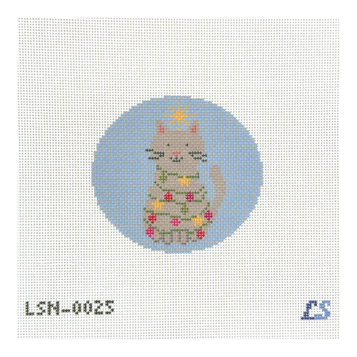 Lake Shore Needlepoint Festive Feline Needlepoint Canvas