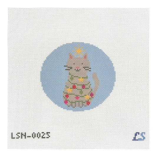 Lake Shore Needlepoint Festive Feline Needlepoint Canvas