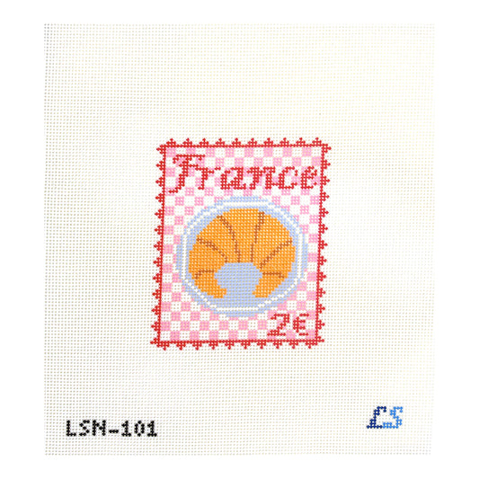 Lake Shore Needlepoint France Travel Postage Stamp Needlepoint Canvas