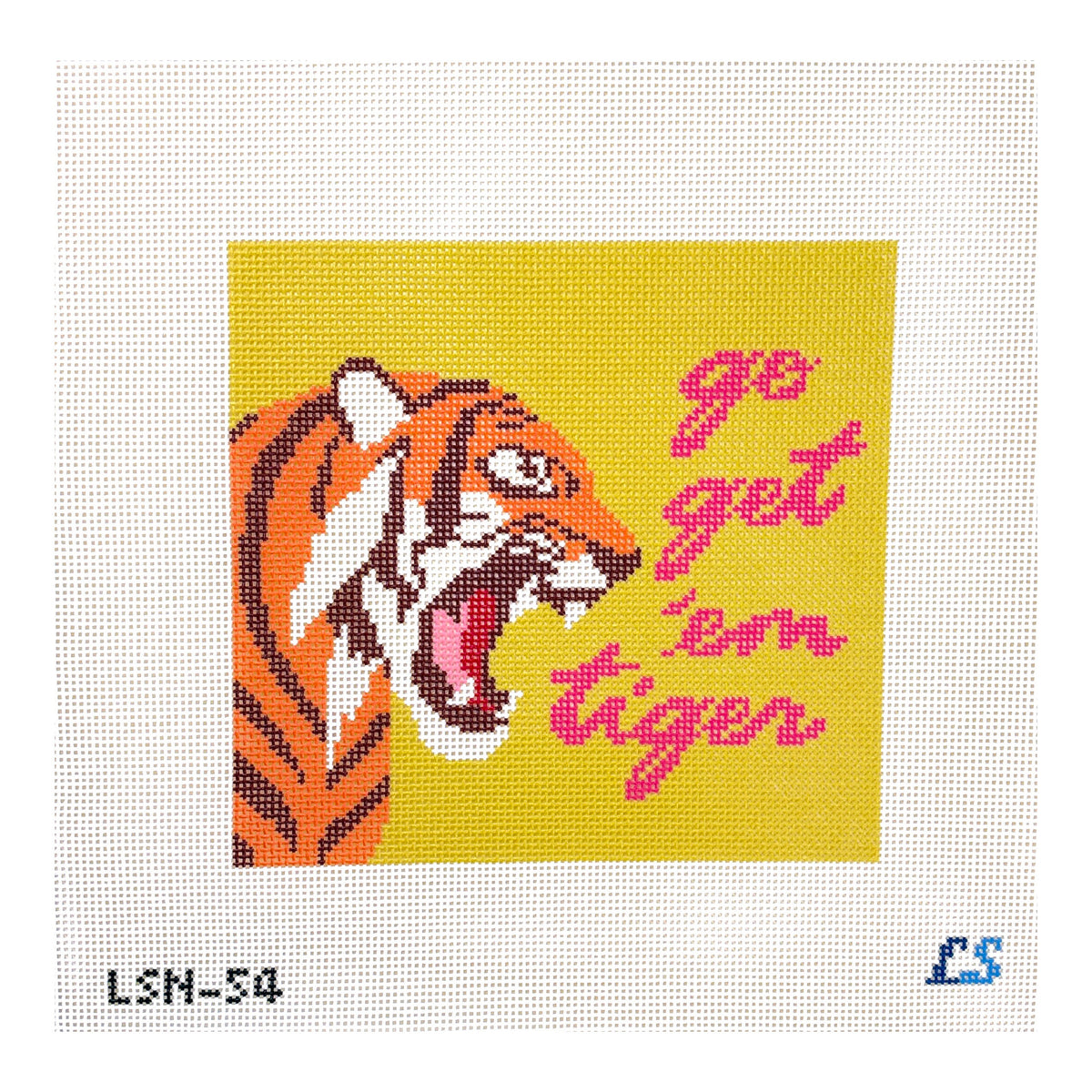 Lake Shore Needlepoint Go Get 'Em Tiger Needlepoint Canvas - Green