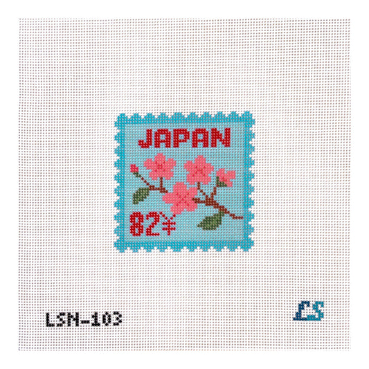 Lake Shore Needlepoint Japan Postage Travel Stamp Needlepoint Canvas