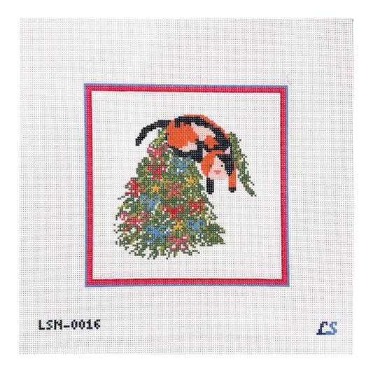 Lake Shore Needlepoint Kitty Christmas Mischief Needlepoint Canvas