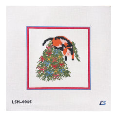 Lake Shore Needlepoint Kitty Christmas Mischief Needlepoint Canvas