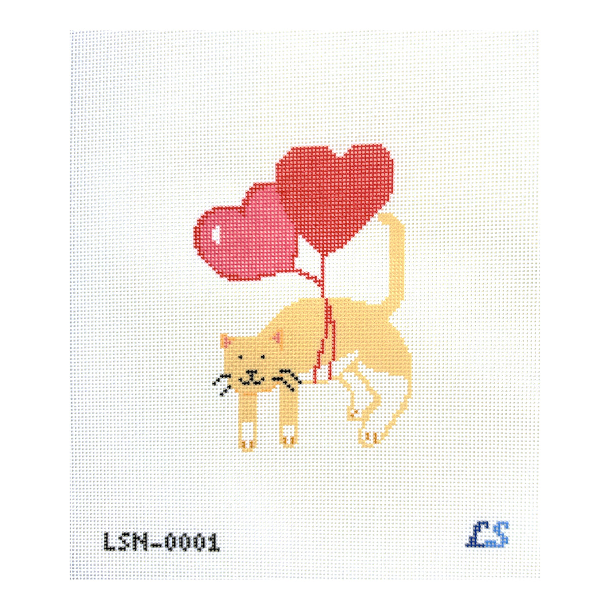 Lake Shore Needlepoint Love is in the Air Kitty Needlepoint Canvas