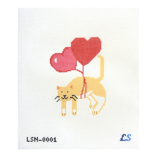 Lake Shore Needlepoint Love is in the Air Kitty Needlepoint Canvas