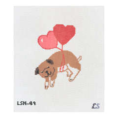 Lake Shore Needlepoint Love is in the Air Puppy Needlepoint Canvas