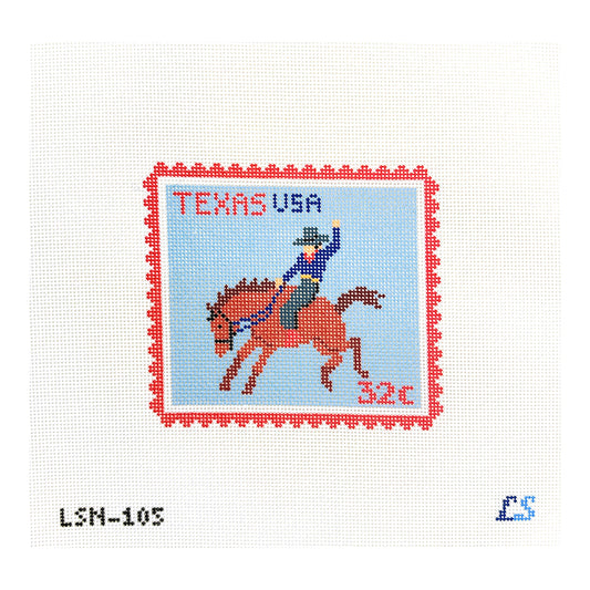 Lake Shore Needlepoint Texas Travel Postage Stamp Needlepoint Canvas