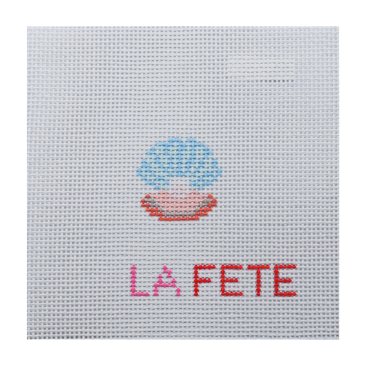 La Fete Needlepoint Oyster Shell with Pearl Needlepoint Canvas