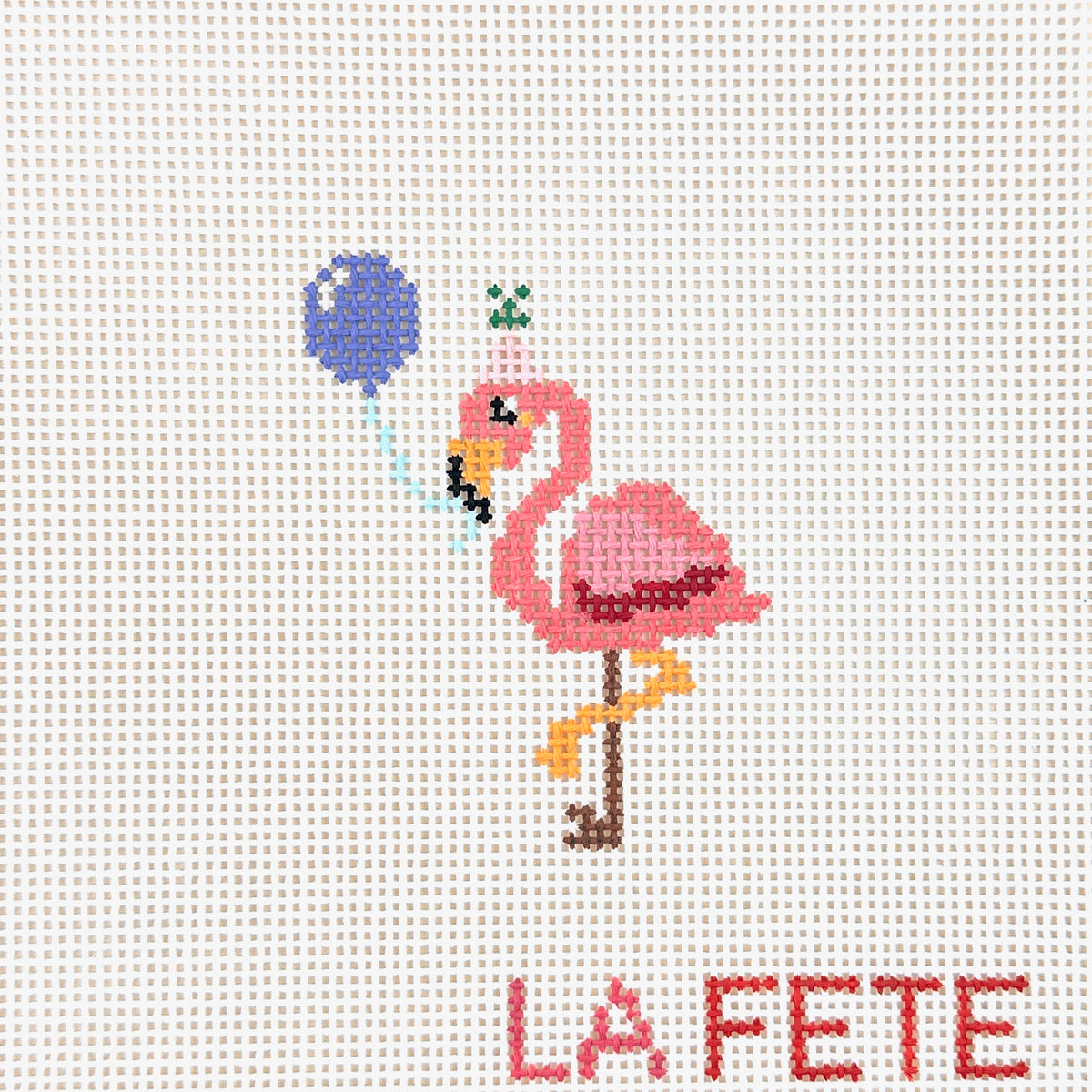 La Fete Needlepoint Party Animals Flamingo Needlepoint Canvas