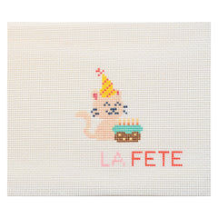 La Fete Needlepoint Party Animals Kitty Needlepoint Canvas