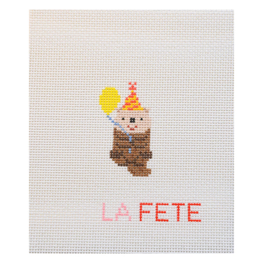 La Fete Needlepoint Party Animals Otter Needlepoint Canvas