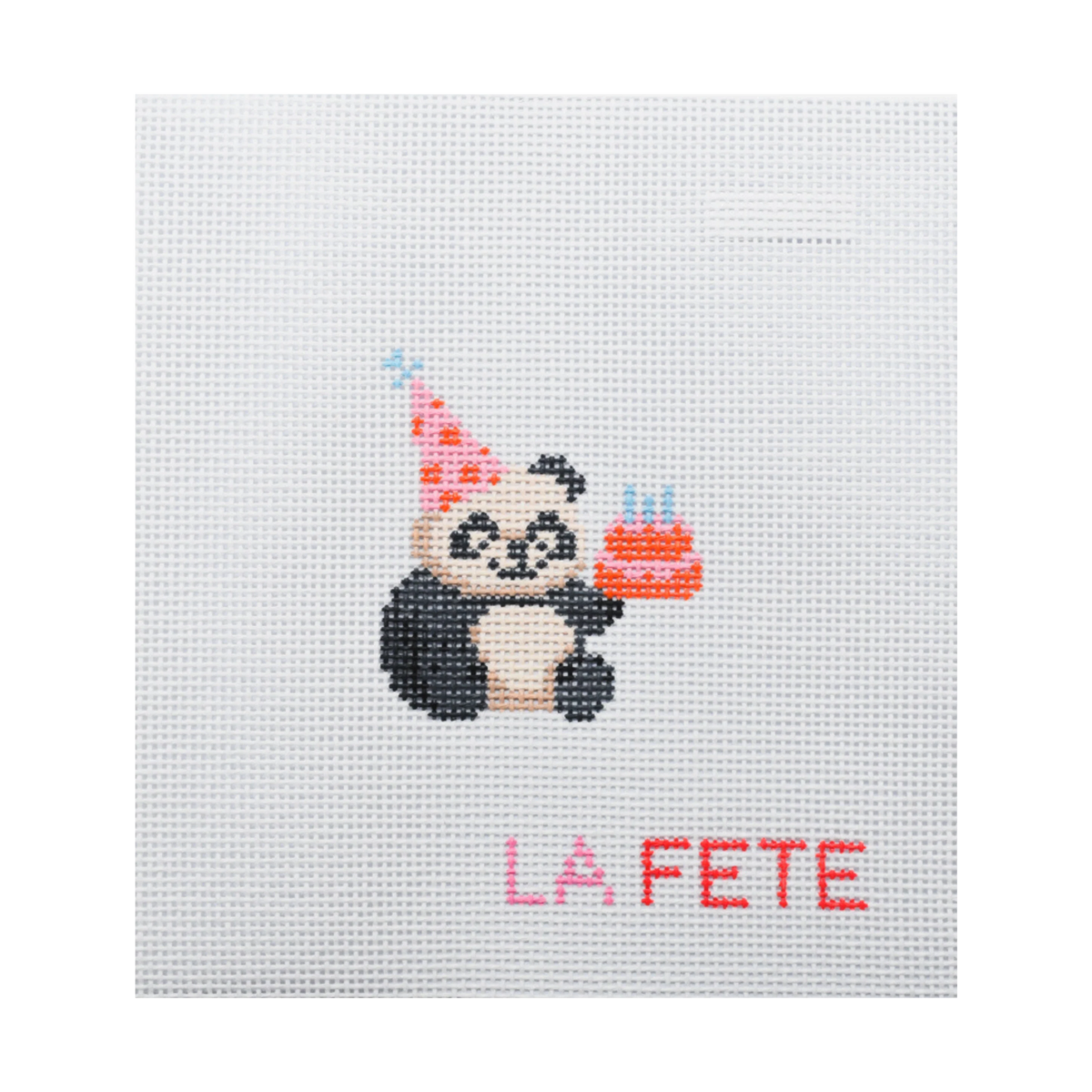 La Fete Needlepoint Party Animals Panda Needlepoint Canvas