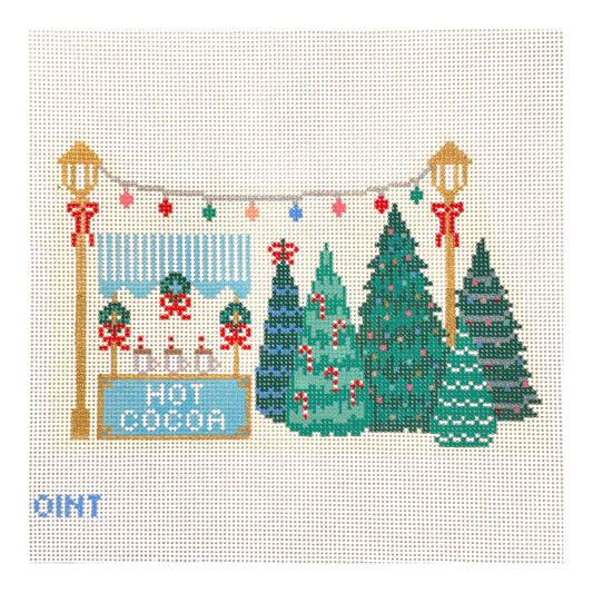 Le Point Studio Christmas Village Christmas Tree Lot Needlepoint Canvas
