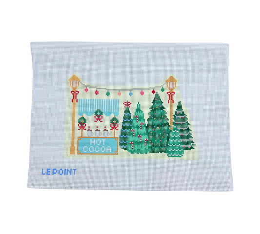 Le Point Studio Christmas Village Christmas Tree Lot Needlepoint Canvas