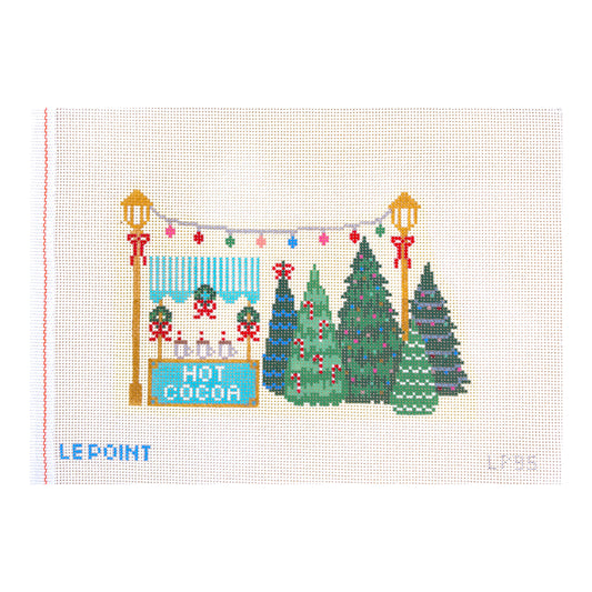 Le Point Studio Christmas Village Christmas Tree Lot Needlepoint Canvas