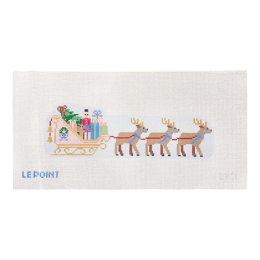 Le Point Studio Christmas Village Sleigh Needlepoint Canvas