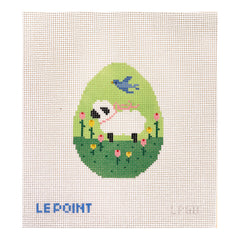 Le Point Studio Lamb with Bluebird Egg Needlepoint Canvas