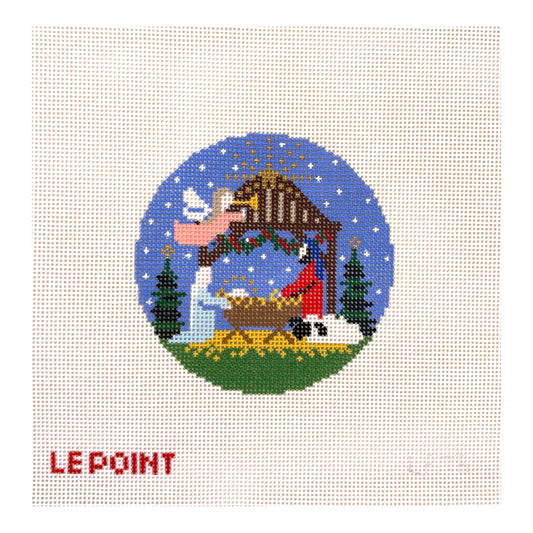 Le Point Studio Nativity Round Needlepoint Canvas