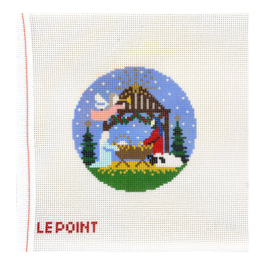 Le Point Studio Nativity Round Needlepoint Canvas