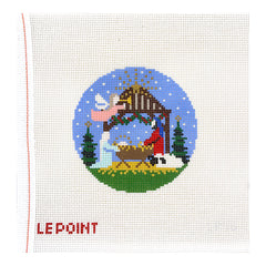 Le Point Studio Nativity Round Needlepoint Canvas