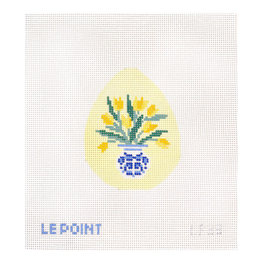 Le Point Studio Tulip Vase Egg Needlepoint Canvas