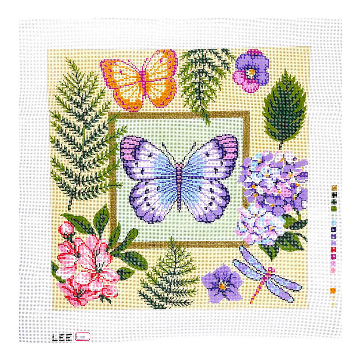 Lee's Needle Arts Butterfly Floral Needlepoint Canvas