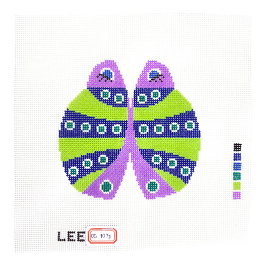 Lee's Needle Arts Green Striped Petite Lady Bug Needlepoint Canvas