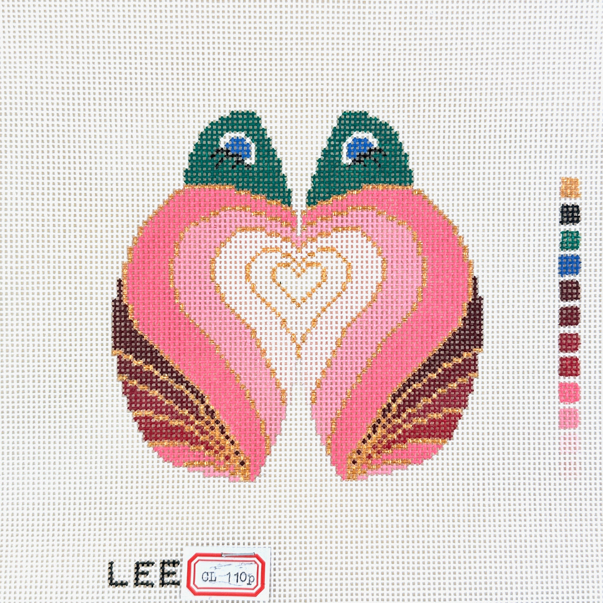 Lee's Needle Arts Pink Heart Petite Love Bug Needlepoint Canvas
