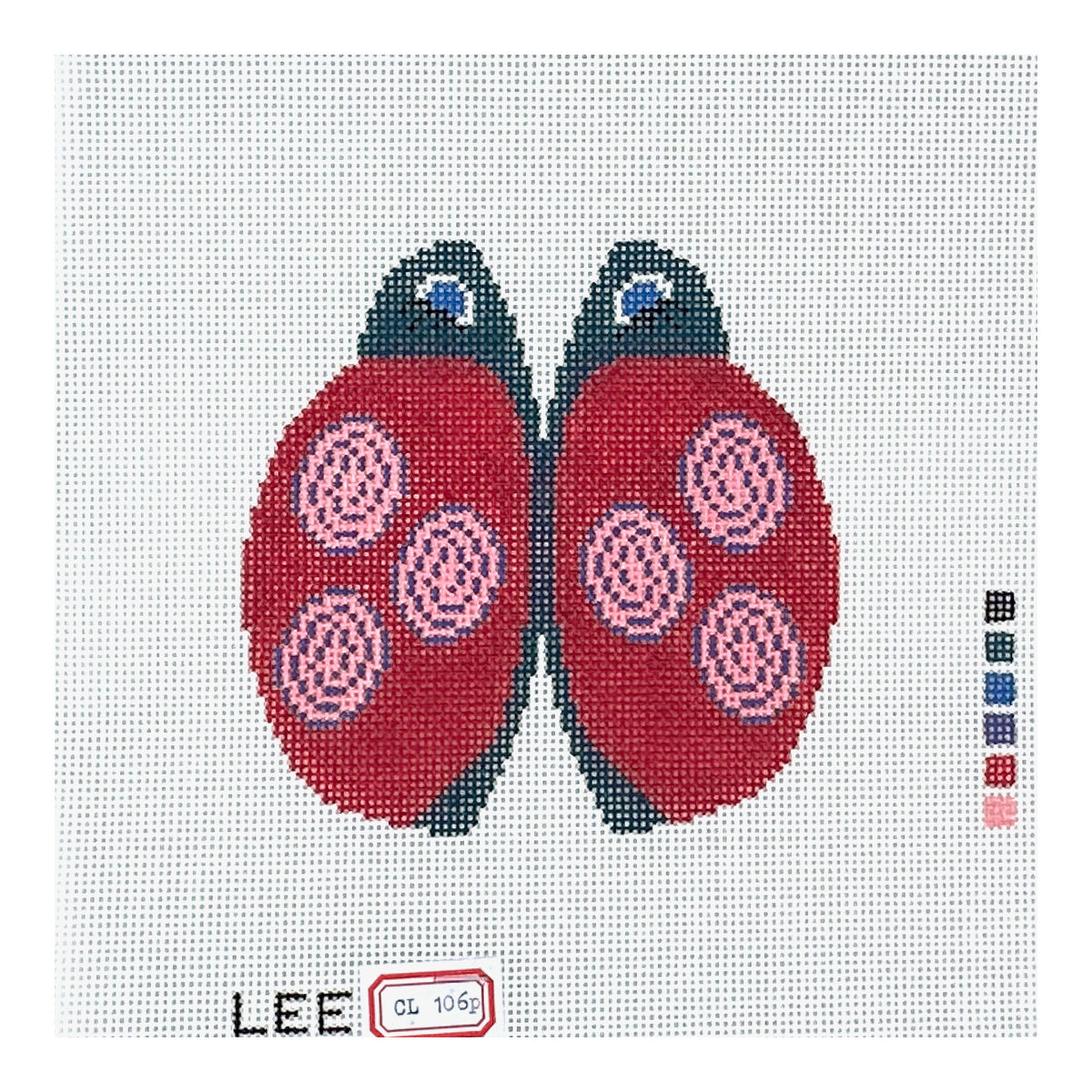 Lee's Needle Arts Red Petite Lady Bug Needlepoint Canvas