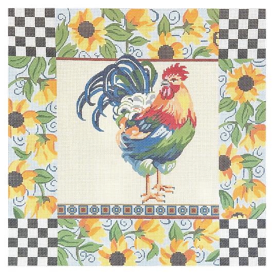 Lee's Needle Arts Rooster with Sunflowers Needlepoint Canvas