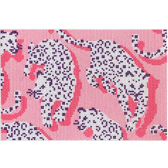 Needlepoint To Go Leopard Clutch - Pink Needlepoint Canvas