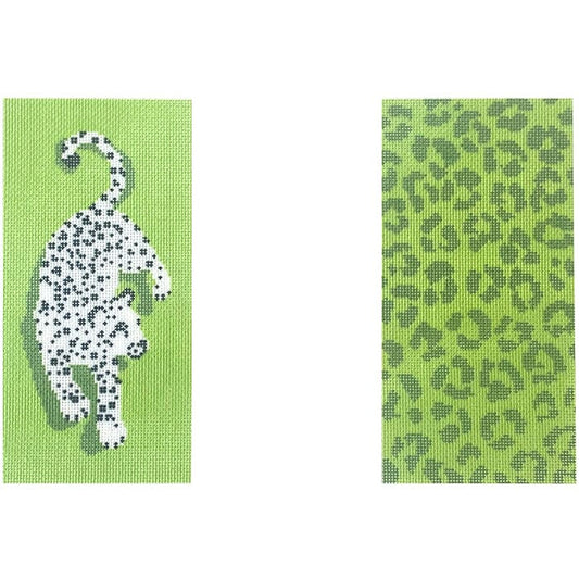 Needlepoint To Go Leopard Eyeglass Case - Green Needlepoint Canvas