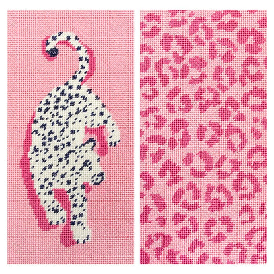 Needlepoint To Go Leopard Eyeglass Case - Pink Needlepoint Canvas