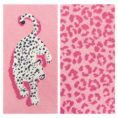 Needlepoint To Go Leopard Eyeglass Case - Pink Needlepoint Canvas