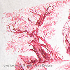 Creative Poppy Lesley Teare Designs Pink Toile de Jouy Cross Stitch Pattern