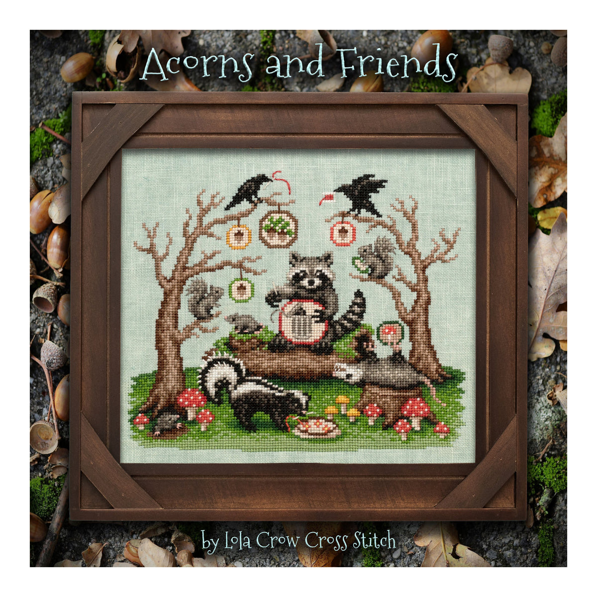 Lola Crow Acorns and Friends Cross Stitch Pattern