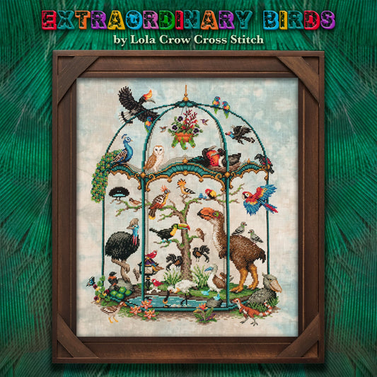 Lola Crow Extraordinary Birds Cross Stitch Pattern