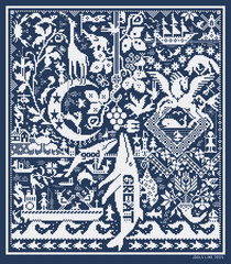 Long Dog Samplers Fishin' 4 Condiments Cross Stitch Pattern