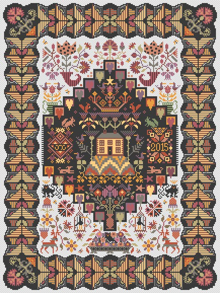 Long Dog Samplers House on the Hill Cross Stitch Pattern