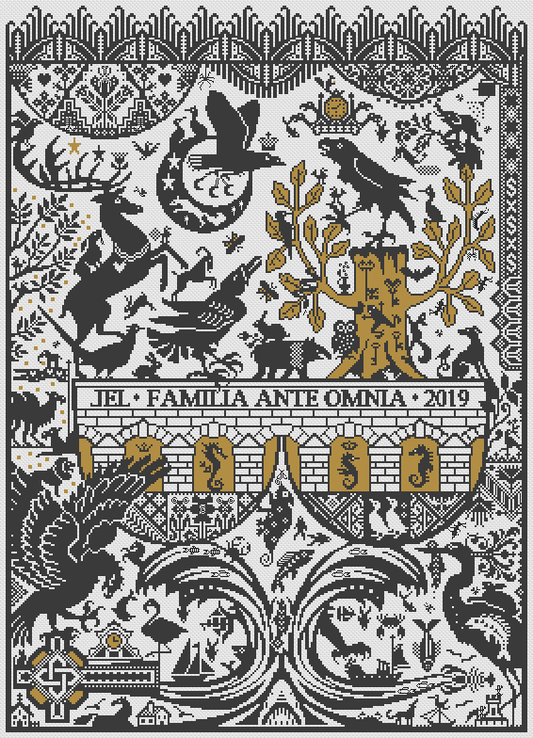 Long Dog Samplers The Raven Quatrain Cross Stitch Pattern