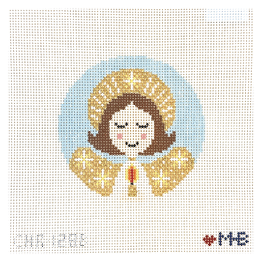 Love MHB Studio Brunette Angel Girl Needlepoint Canvas