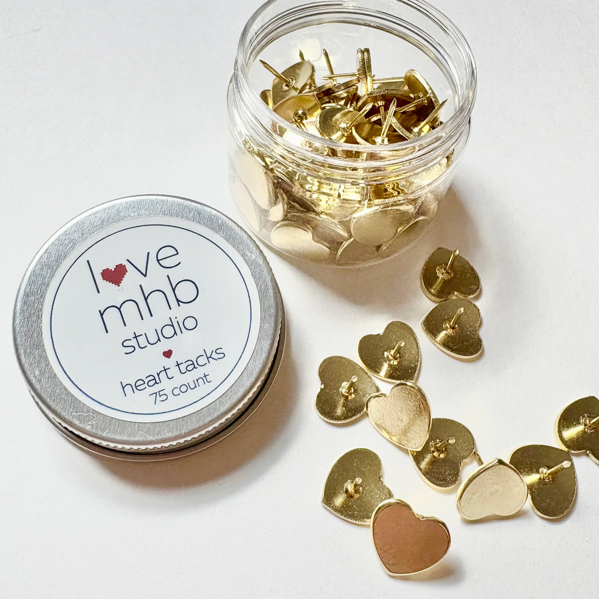 Love MHB Studio Heart Shaped Brass Thumbtacks