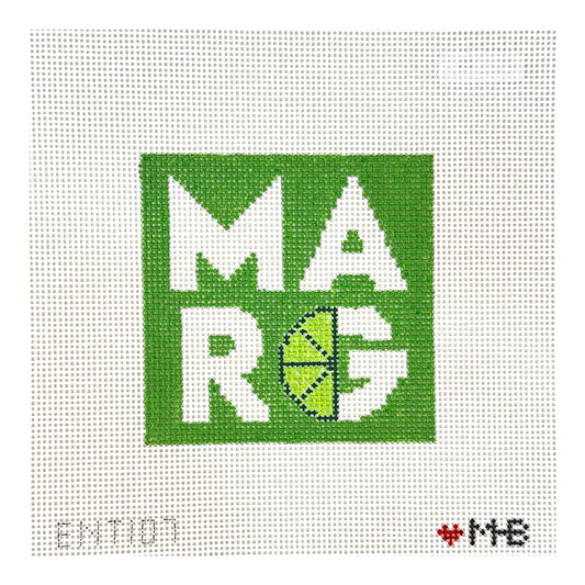 Love MHB Studio Marg Margarita Square Coaster Needlepoint Canvas