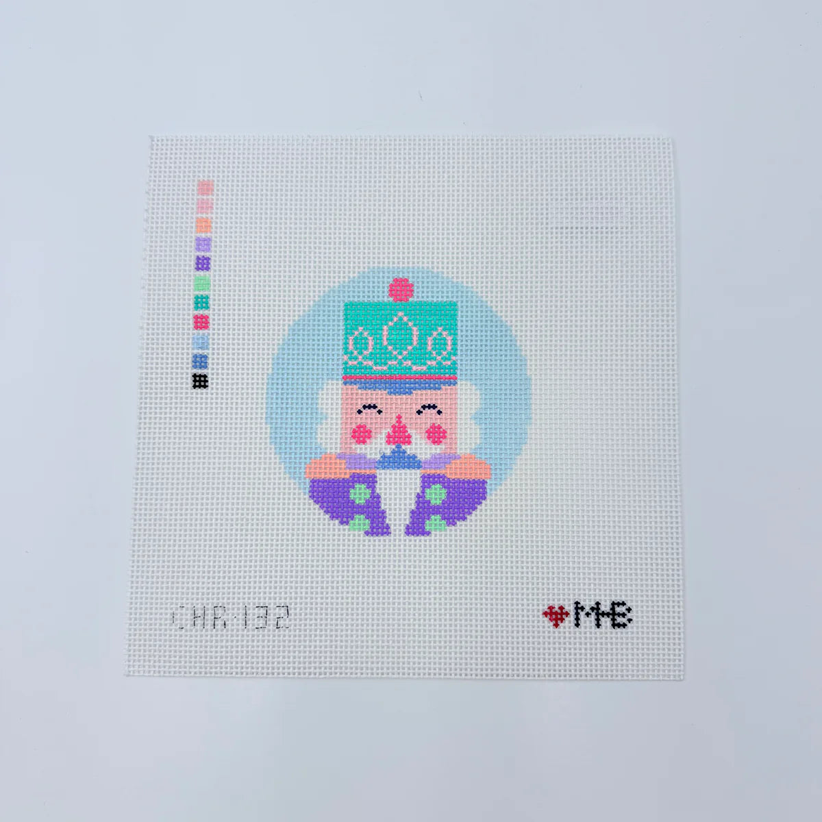 Love MHB Studio Nutcracker Grey Round Needlepoint Canvas