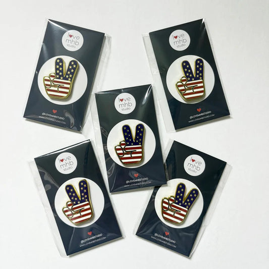 Love MHB Studio Peace Sign Flag Needle Minder