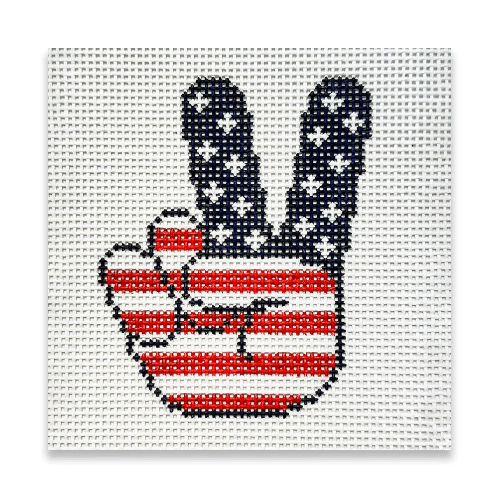 Love MHB Studio Peace Sign Flag Needlepoint Canvas