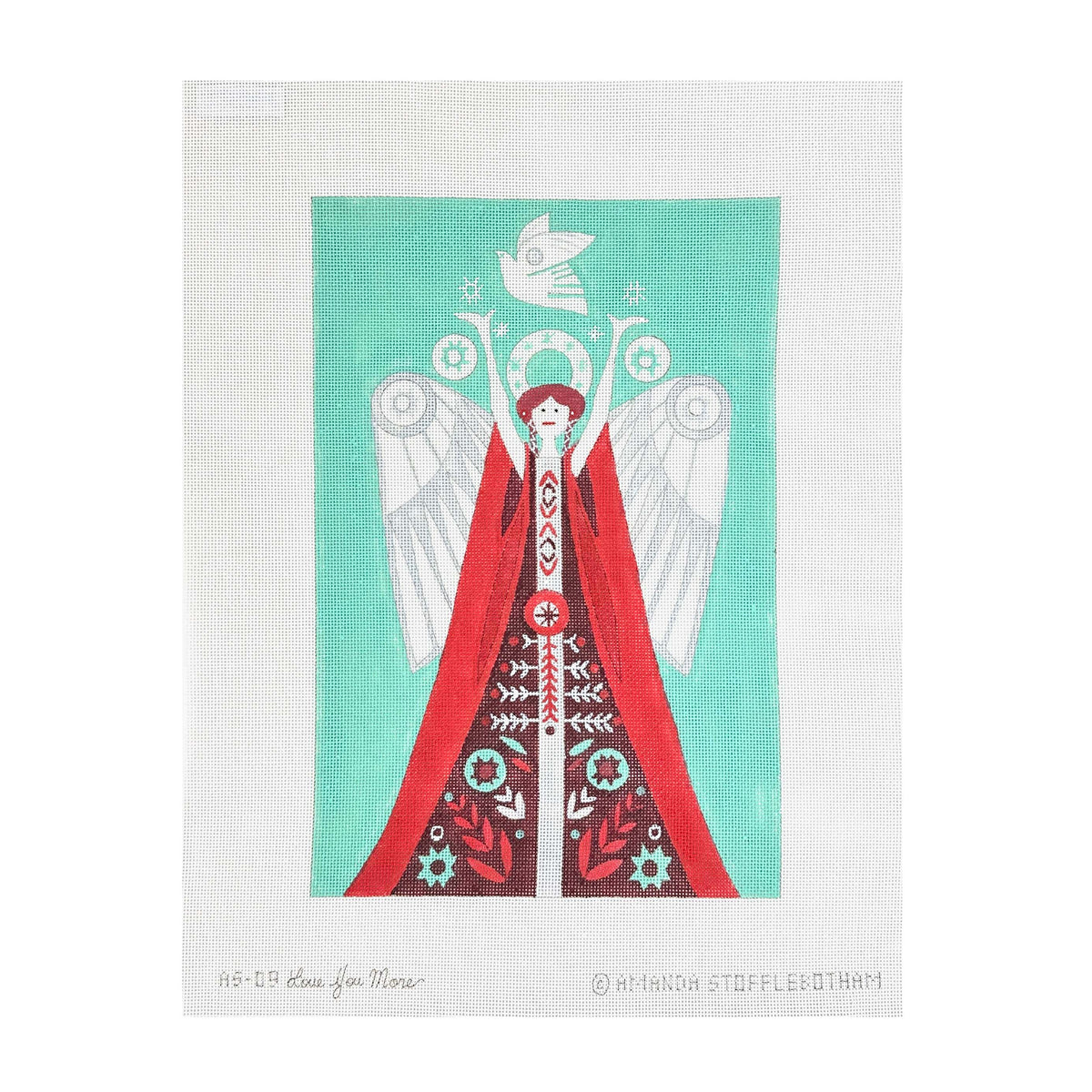 Love You More Amanda Stofflebotham Nordic Angel Needlepoint Canvas