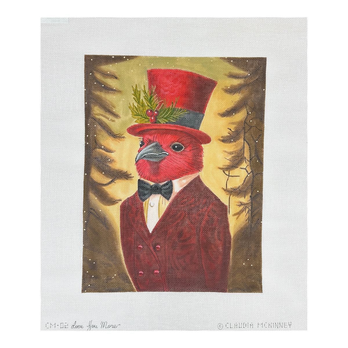 Love You More Claudia Mckinney Christmas Cardinal Needlepoint Canvas