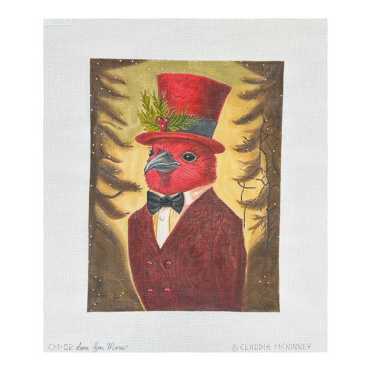 Love You More Claudia Mckinney Christmas Cardinal Needlepoint Canvas