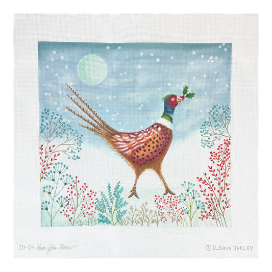 Love You More Ileana Oakley Winter Pheasant Needlepoint Canvas